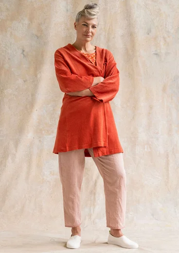 Kimono en velours de coton biologique/polyester recyclé - brique
