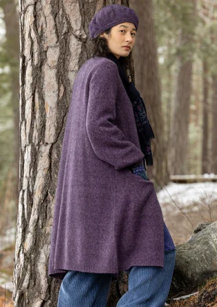 “Canada” long cardigan in an alpaca blend - blackberry/melange