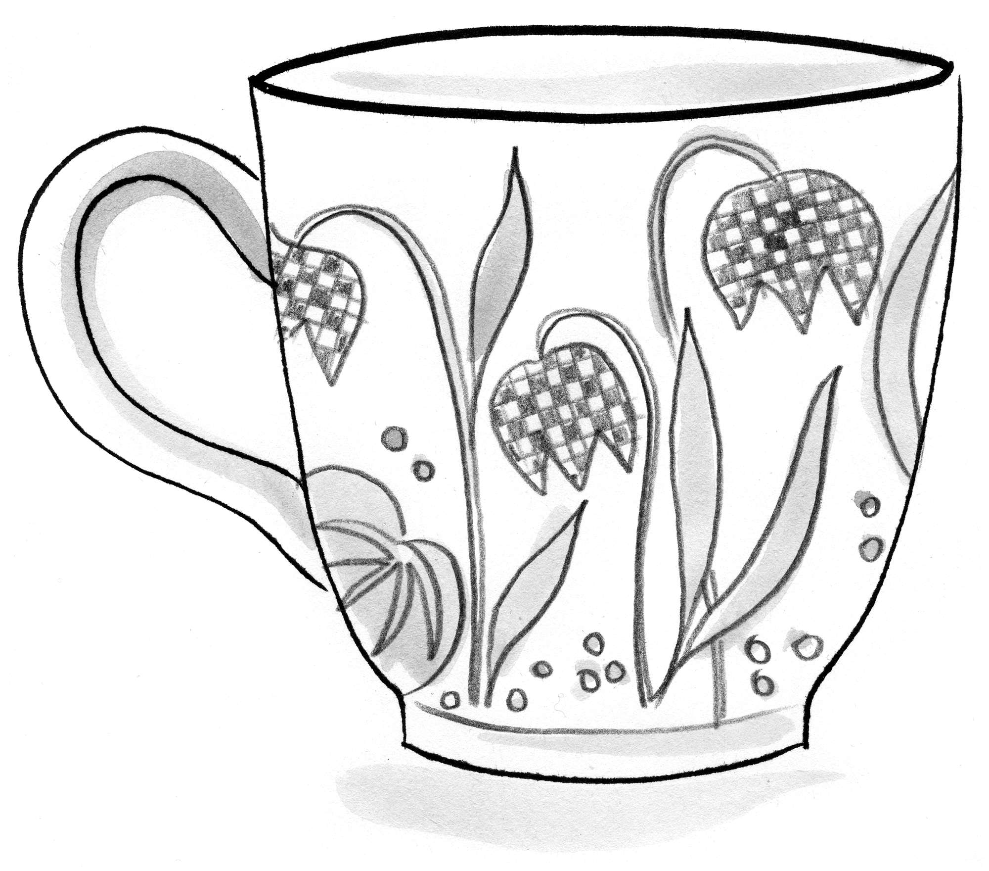 Tasse à thé ”Ängslilja” en céramique