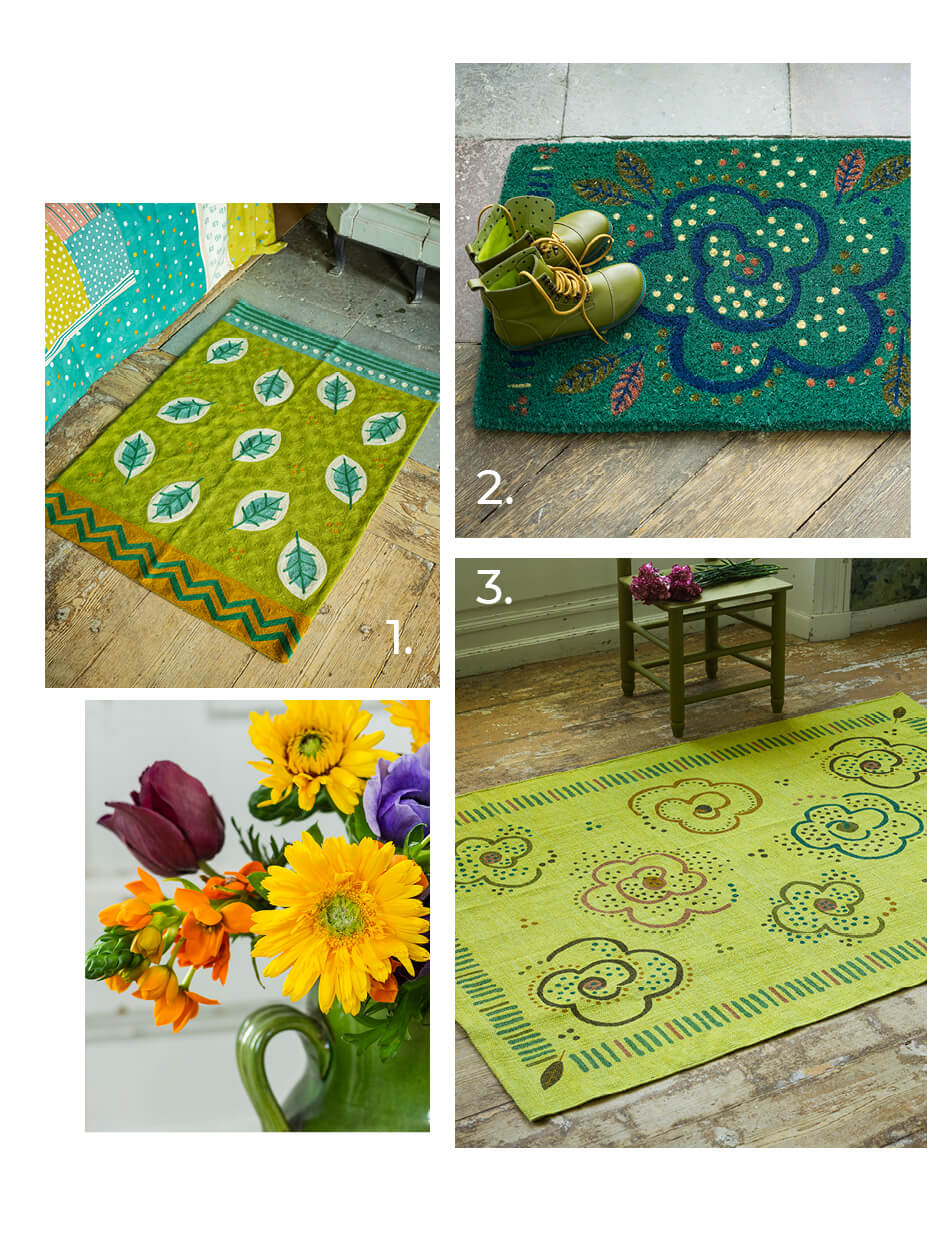 Collage of rugs and mats
