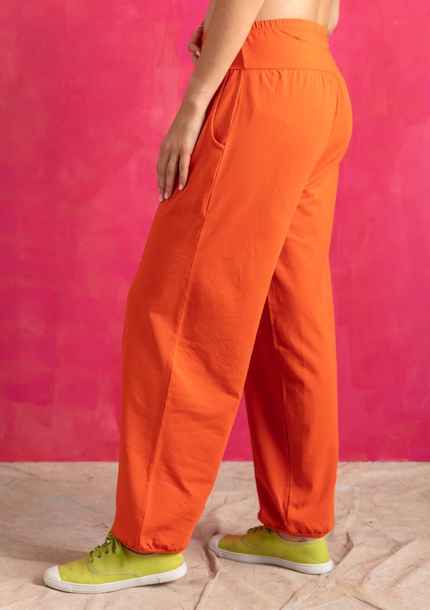 Solid-colour jersey trousers chilli