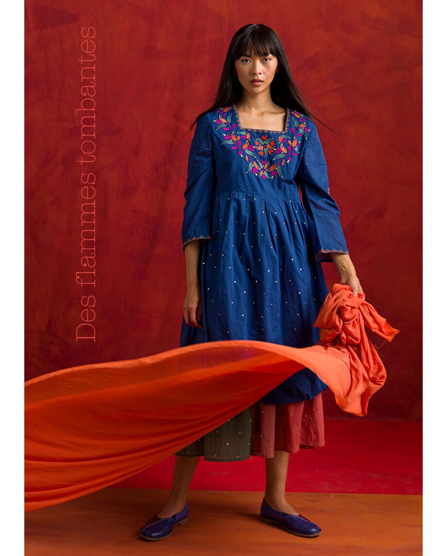 “Volcano” woven organic cotton dress