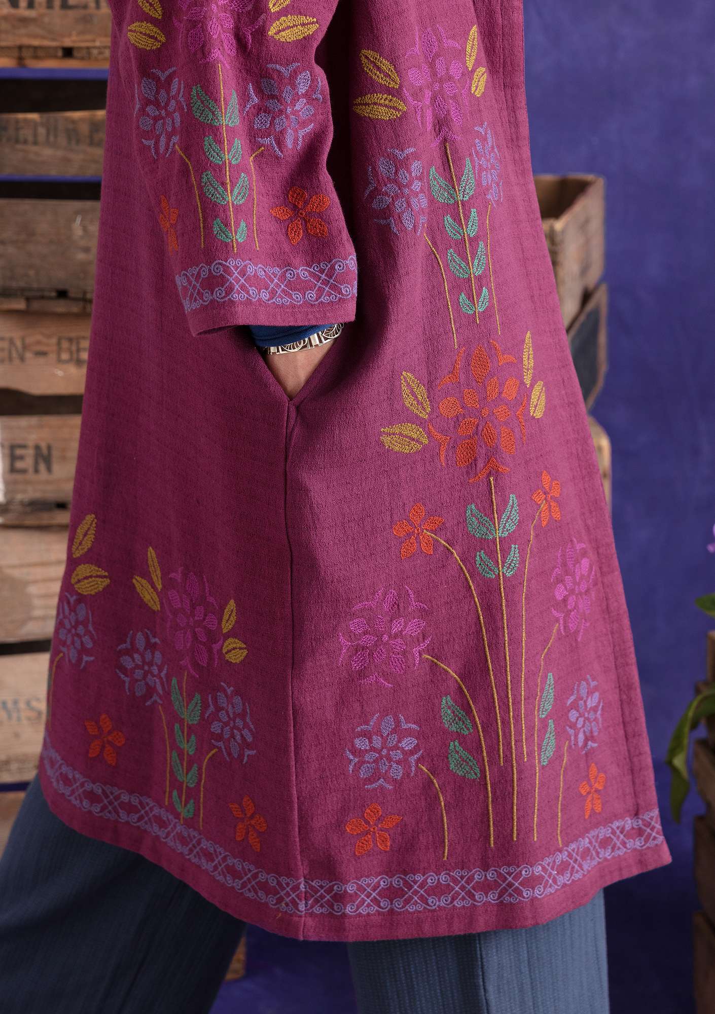 “Dahlia” organic cotton kimono allium thumbnail
