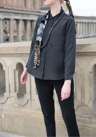 Trousers in cotton/elastane - black