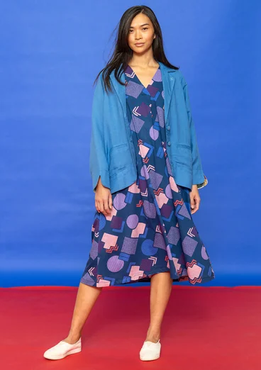 Robe en jersey « Kompass » en coton biologique - bleu indigo