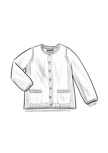 Gestreifte, gepunktete oder einfarbige Strickjacke „Wilma“ aus Lammwolle - gewitterlila-melange