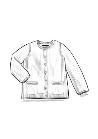 Gestreifte, gepunktete oder einfarbige Strickjacke „Wilma“ aus Lammwolle - gewitterlila-melange