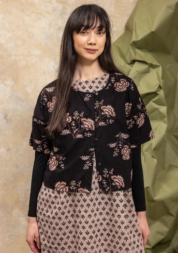 “Rose hip” woven organic cotton blouse - black
