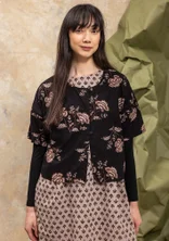 Blouse tissée ”Rose hip” en coton biologique - noir