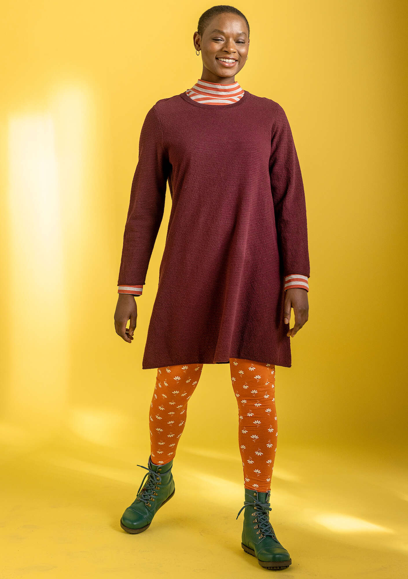 “Disa” organic cotton/elastane jersey leggings rowan/patterned thumbnail