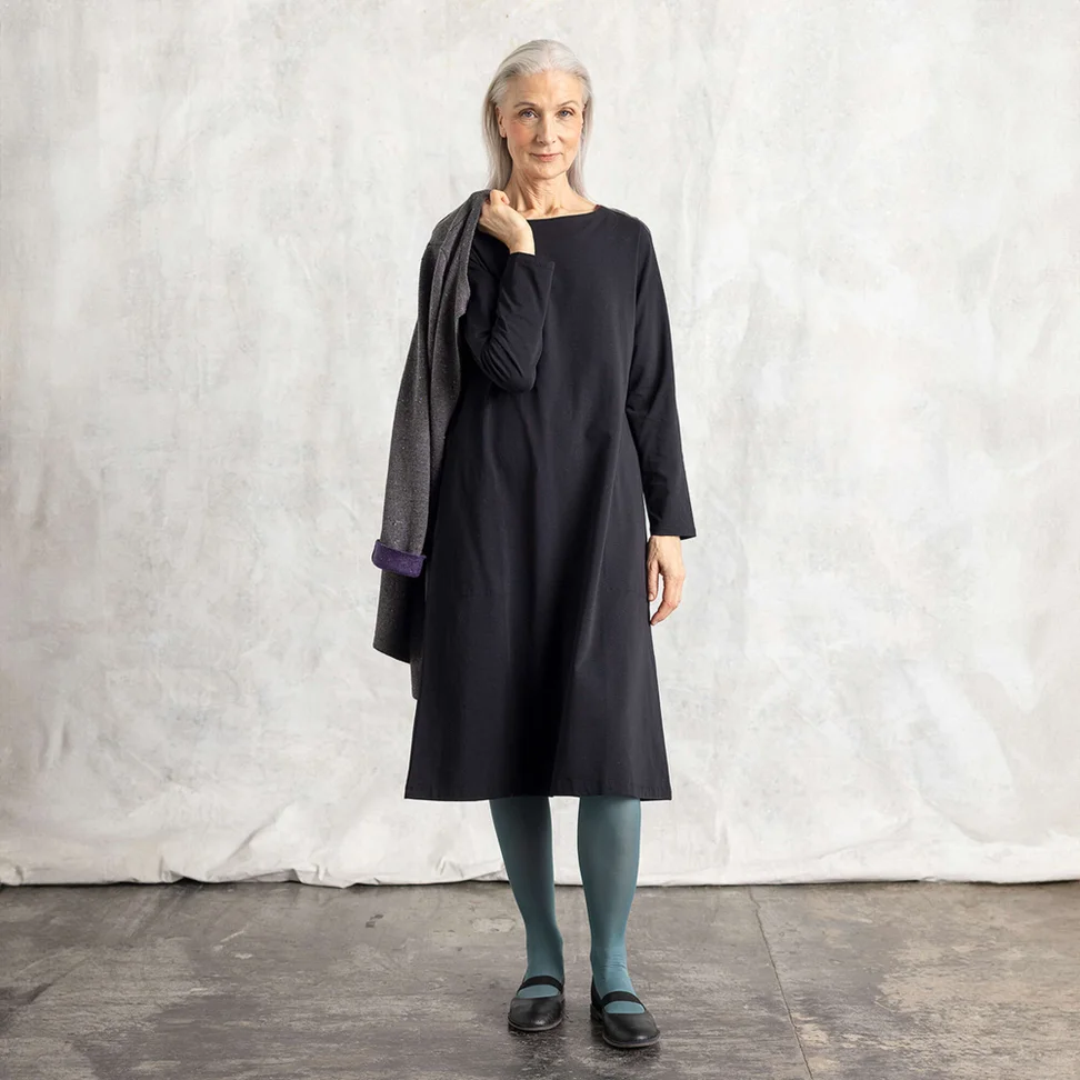 “Mona” cotton/elastane jersey dress - black