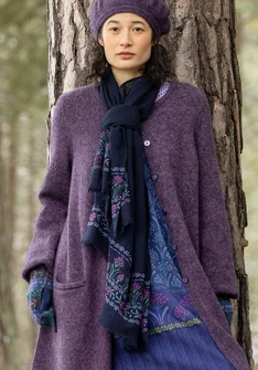 “Kiruna” woven wool scarf - ink blue
