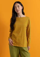 Striped essential top in organic cotton - carrot/green pepper