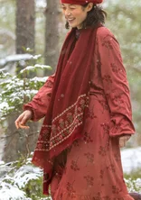 “Kiruna” woven wool scarf - burgundy