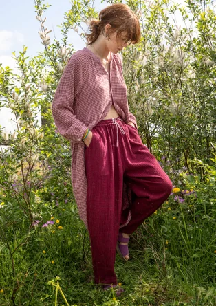 Pantalon "Ottilia" en coton biologique tissé - raisin