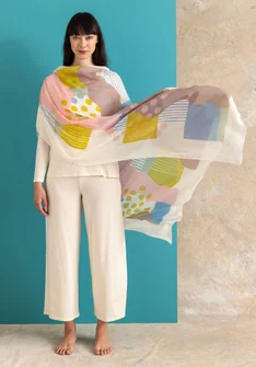 Foulard ”Ariel” en coton biologique - plumes