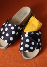 Sandaler "Amber" i digitaltrykt stof - sort