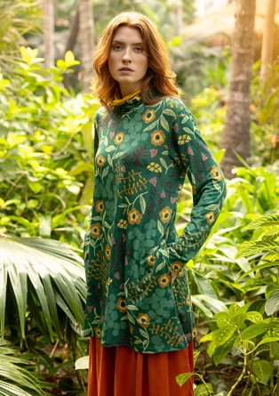 “Harriet” jersey tunic in lyocell/spandex - light bottle green