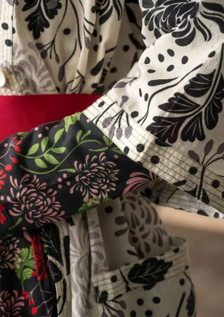 Kimono "Ayaka" en coton biologique - plumes
