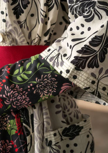 Kimono "Ayaka" en coton biologique - plumes