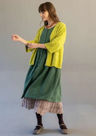Strukturstrickjacke aus Bio-Baumwolle - guave