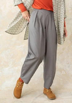 Woven pants in organic cotton - grafit