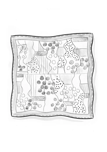 Foulard ”Ariel” en coton biologique - bleu Pacifique