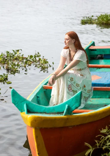 Ceinture "Cross" en coton biologique - blanc cassé