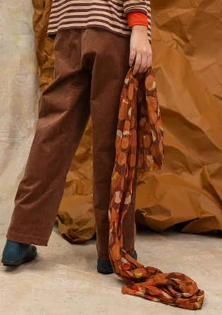 “Frida” patterned organic cotton scarf - chestnut
