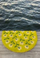 “Wildflower” coir doormat - lime green