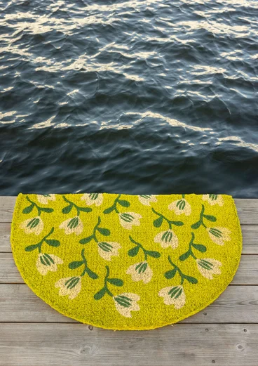 “Wildflower” coir doormat - lime green