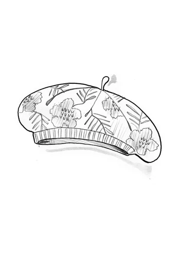 “Gnistra” knit beret in an alpaca blend/organic and recycled cotton - aubergine