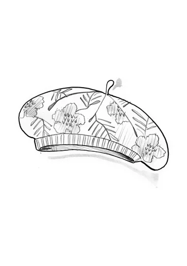 “Gnistra” knit beret in an alpaca blend/organic and recycled cotton - aubergine