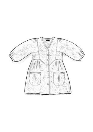 Vævet kunstnerbluse i økologisk bomuld - hibiscus