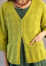Gilet en maille texturée de coton biologique - goyave