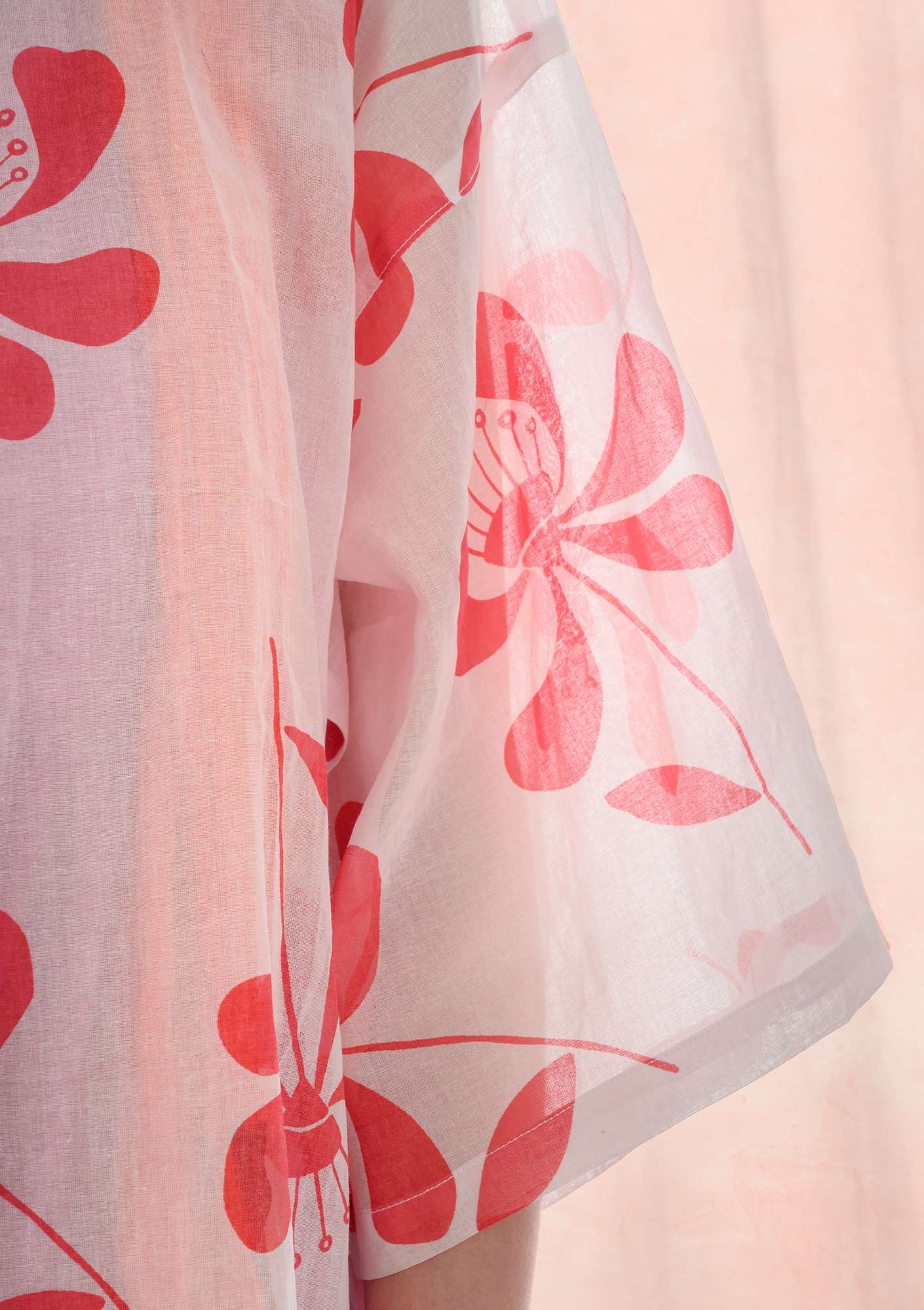 Kimono  Klematis  en coton framboise thumbnail