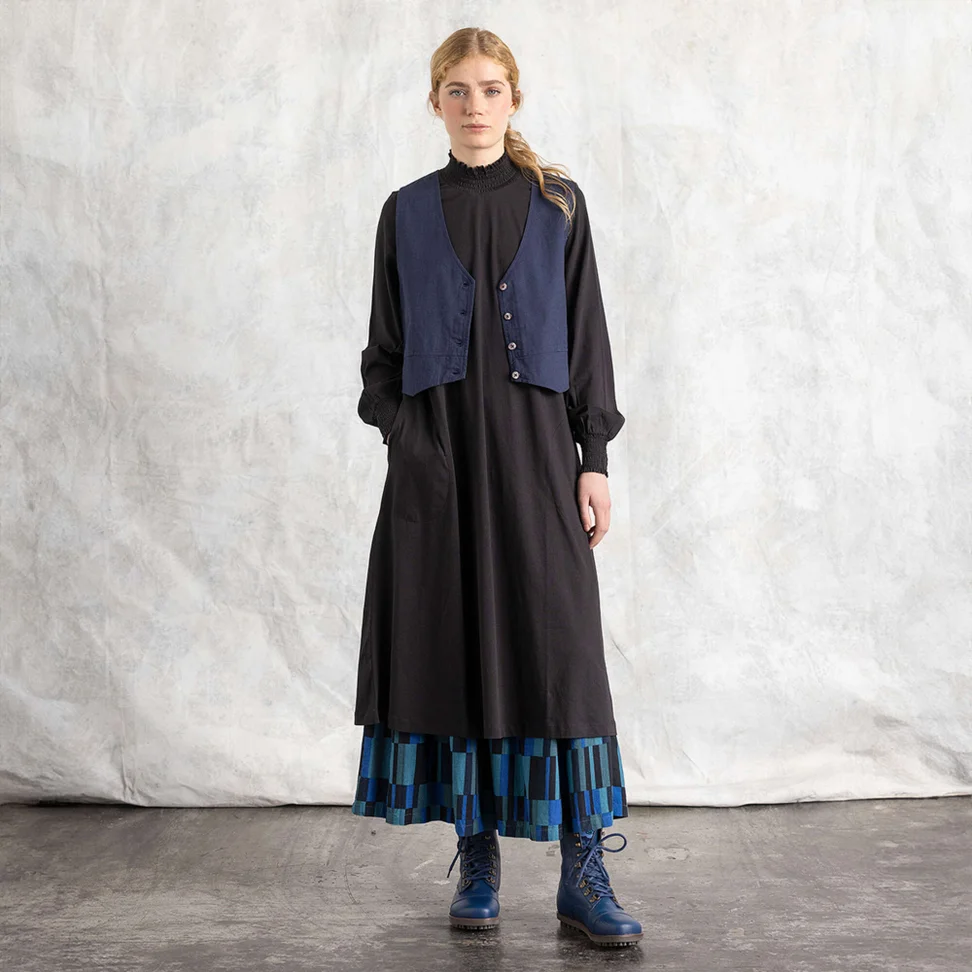 Organic cotton jersey dress - black