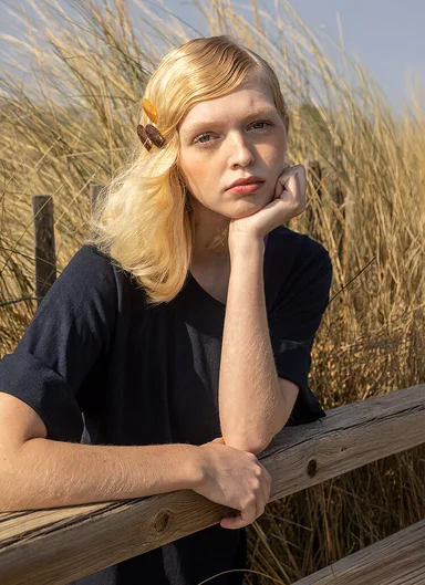 Jersey top in organic cotton/linen
