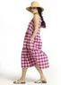 Robe "Check" en tissu de coton biologique (rose orchidée L)