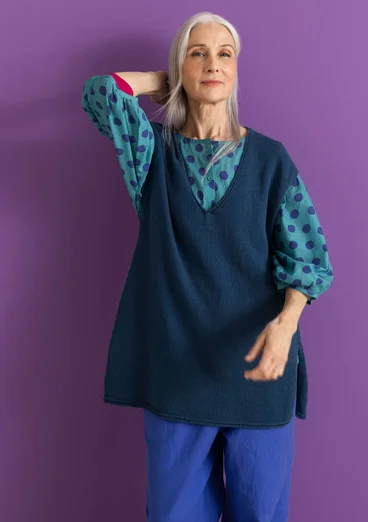 Strickpullunder aus Bio-/Recycling-Baumwolle - pazifikblau