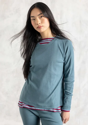 Jersey top in ribbed organic cotton - verona green