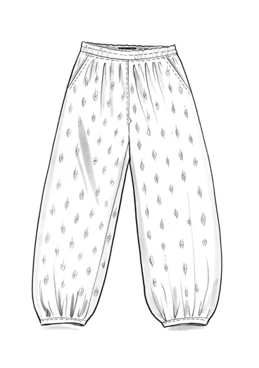 Pantalon tissé à motifs "Signe" en coton biologique - noir