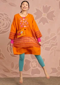 Webkleid „Amber“ aus Bio-Baumwolle/Leinen - masala