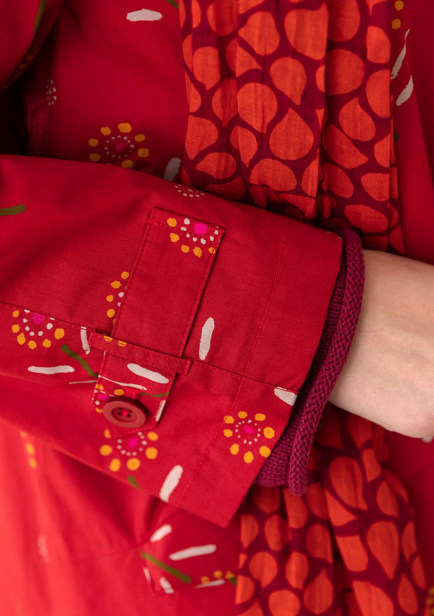 Parka  Chai  en coton biologique  rouge perroquet