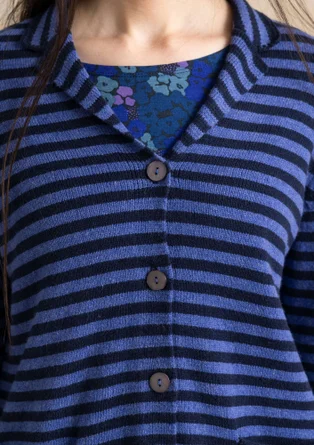 Gestreifter oder einfarbiger Strickblazer aus Lammwollmischung - dunkelindigo-kobaltblau
