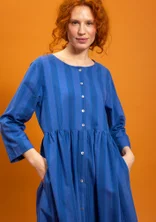 “Sofia” woven dress in organic cotton - flax blue