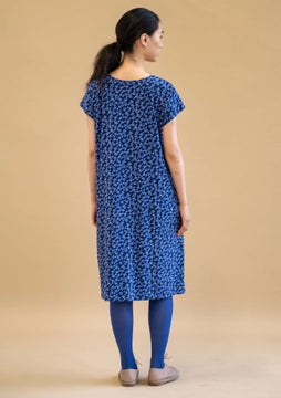 Trikåklänning Jane dark lupin/patterned
