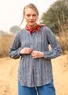 “Ask” blouse in organic cotton (flax blue XS)