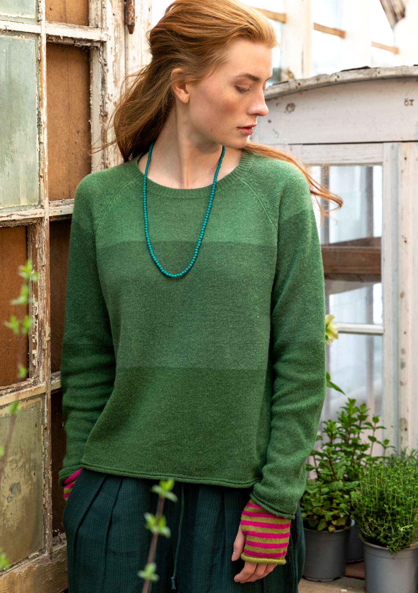 “Spicy” sweater made from lambswool/recycled polyamide coriander thumbnail