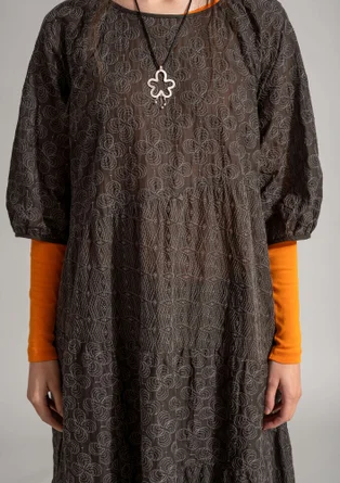 “Duha” woven dress in organic cotton - dark ash grey